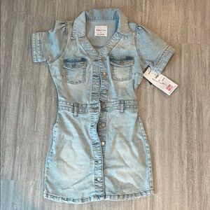 Light Blue Denim Button-Up Dress